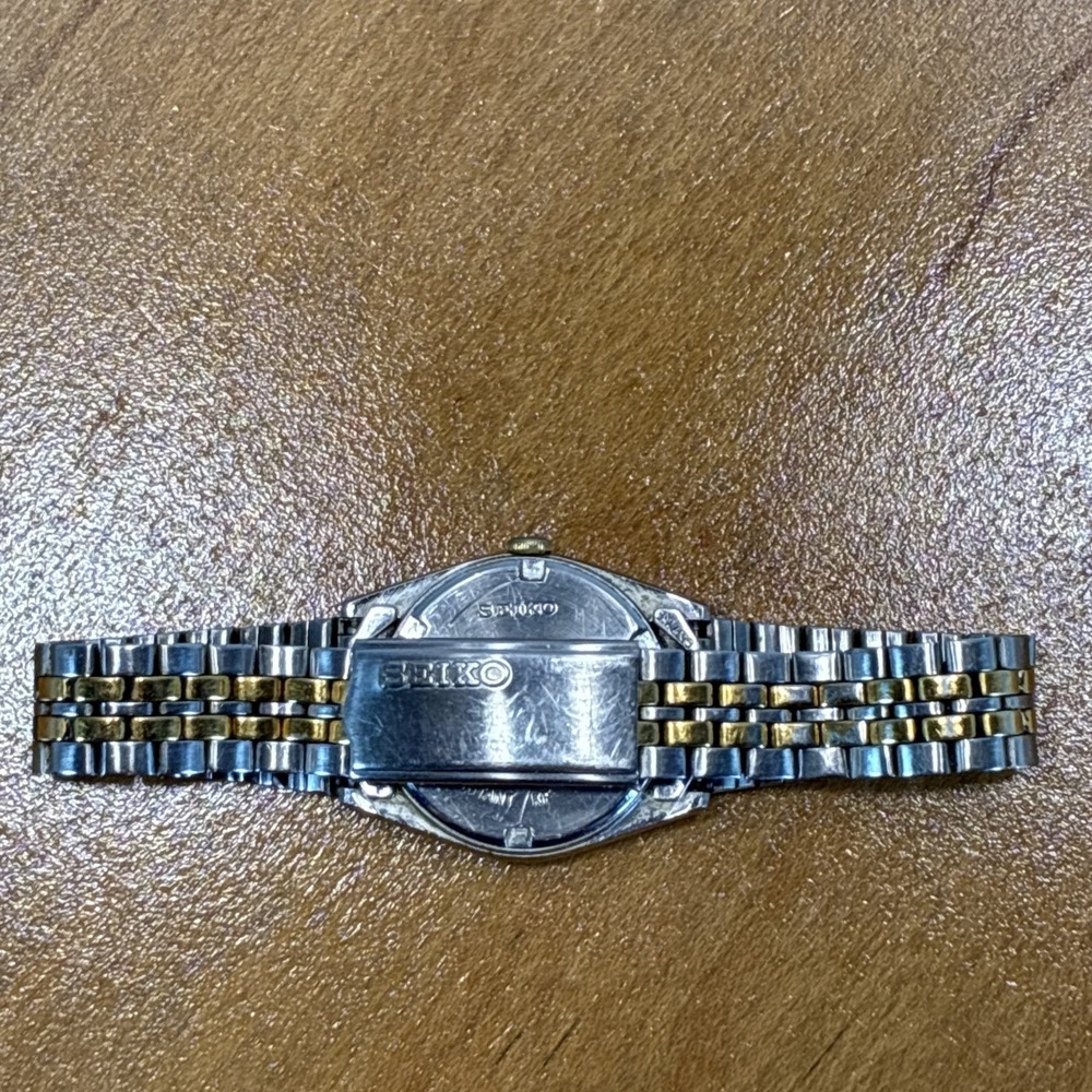 Vintage 1990 Women's Seiko Dress Watch 7N83-0011 Two Toned Working New Battery - Picture 10 of 17